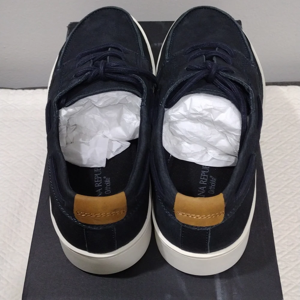 Banana Republic Morton Navy Nubuck Leather Boat Shoe